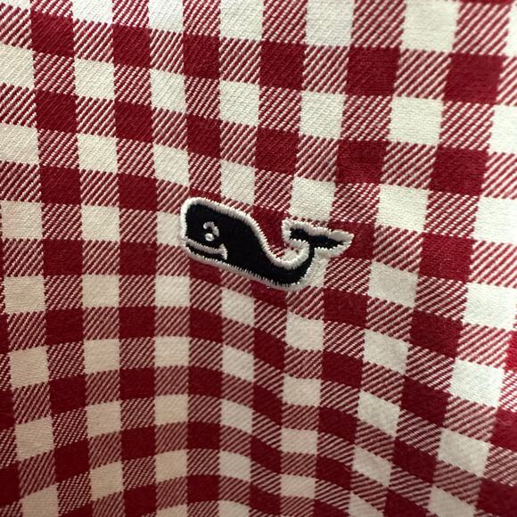Vineyard Vines Slim Fit Whale Shirt  Mens Medium Red & White Check Gingham‎ - Picture 4 of 7